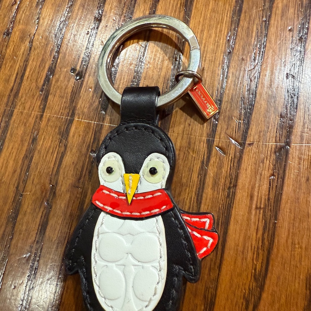 Coach Leather Penguin Key Fob